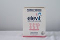 a box of Elevit. It is a pregnancy multivitamin and mineral supplement.