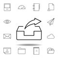 box email forward send outline icon. Detailed set of unigrid multimedia illustrations icons. Can be used for web, logo, mobile app