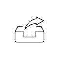 Box email forward send outline icon. Signs and symbols can be used for web, logo, mobile app, UI, UX