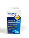 Box of Equate Contact Lens Rewetting Drops on a white backdrop Royalty Free Stock Photo