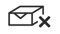 Box with exit arrow and cross, indicates shipping error or return, vector design Generative AI Royalty Free Stock Photo