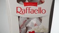 Box Ferrero Raffaello sweets produced by the Italian chocolatier Ferrero SpA