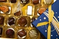 Box filled with chocolates Royalty Free Stock Photo