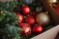 Yuletide treasures packing away Christmas Royalty Free Stock Photo
