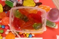 A box of full jelly candy with the beautiful shape Royalty Free Stock Photo