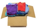 Box Full Of Neatly Folded Clothes Isolated Royalty Free Stock Photo