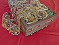 Box full of shiny jewelry Royalty Free Stock Photo