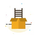 Box, Gift, Success, Climb Abstract Flat Color Icon Template