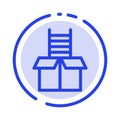 Box, Gift, Success, Climb Blue Dotted Line Line Icon