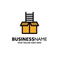 Box, Gift, Success, Climb Business Logo Template. Flat Color