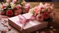 box gift on table Royalty Free Stock Photo