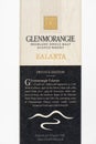 Box of GLENMORANGIE EALANTA single malt scotch whisky Royalty Free Stock Photo