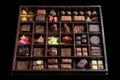 box of gourmet chocolate bars, arranged in a beautiful and tasteful display