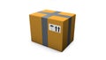 Box on grey background. 3D rendering