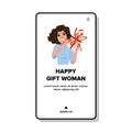 box happy gift woman vector