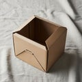 Box has folded edges and structured flaps demonstrating typical packaging Royalty Free Stock Photo