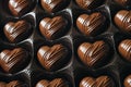 Box of heart-shaped chocolate candies for Valentine`s day Royalty Free Stock Photo
