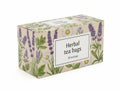 Box of herbal tea bags Royalty Free Stock Photo