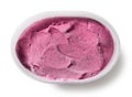 box of homemade black currant ice cream