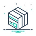 Mix icon for Box, carton and pack Royalty Free Stock Photo