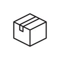 Box icon in flat style. Delivery vector illustration on white isolated background Royalty Free Stock Photo