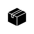 Box icon in flat style. Delivery vector illustration on white isolated background. Royalty Free Stock Photo