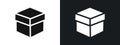 Box icon linear graphics set vector in black Royalty Free Stock Photo