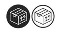 Box Icon Set. Vector isolated editable flat set of boxes illustrations Royalty Free Stock Photo