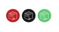 Box Icon Set. Vector isolated editable flat set of boxes Royalty Free Stock Photo
