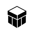 Black solid icon for Box, shipping and storage Royalty Free Stock Photo