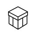 Black line icon for Box, shipping and gift Royalty Free Stock Photo