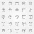 Box icons set Royalty Free Stock Photo