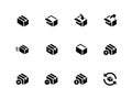Box icons on white background. Royalty Free Stock Photo