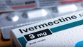 Box of Ivermectin French packaging Royalty Free Stock Photo