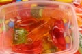 A box of jelly candy with many shape Royalty Free Stock Photo