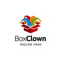 Box jester clown logo vector inspiration