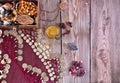 Box with jewelry and a traditional oriental costume