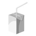 Box for juice icon, gray monochrome style Royalty Free Stock Photo