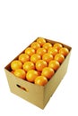 Box of juicy oranges