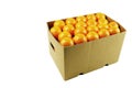 Box of juicy oranges