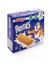 Box of Kelloggs Frosties cereal bars on white background Royalty Free Stock Photo