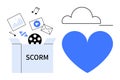 Digital Learning Content in SCORM Package with Cloud Connectivity and Heart Symbol Royalty Free Stock Photo