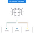 box, labyrinth, puzzle, solution, cube Business Flow Chart Design with 3 Steps. Line Icon For Presentation Background Template Royalty Free Stock Photo
