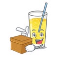 With box lemonade character cartoon style Royalty Free Stock Photo