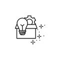 Box, light bulb, wrench icon. Element of modern business icon