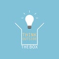 The lightbulb float out the box, Think difference concept.