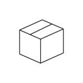Box line icon. Closed box outline vector illustration isolated
