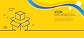 Box line icon. Delivery parcel sign. Packing boxes. Minimal line yellow banner. Vector