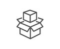 Box line icon. Delivery parcel sign. Packing boxes. Vector