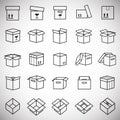 Box line icons set on white background for graphic and web design, Modern simple vector sign. Internet concept. Trendy symbol for Royalty Free Stock Photo